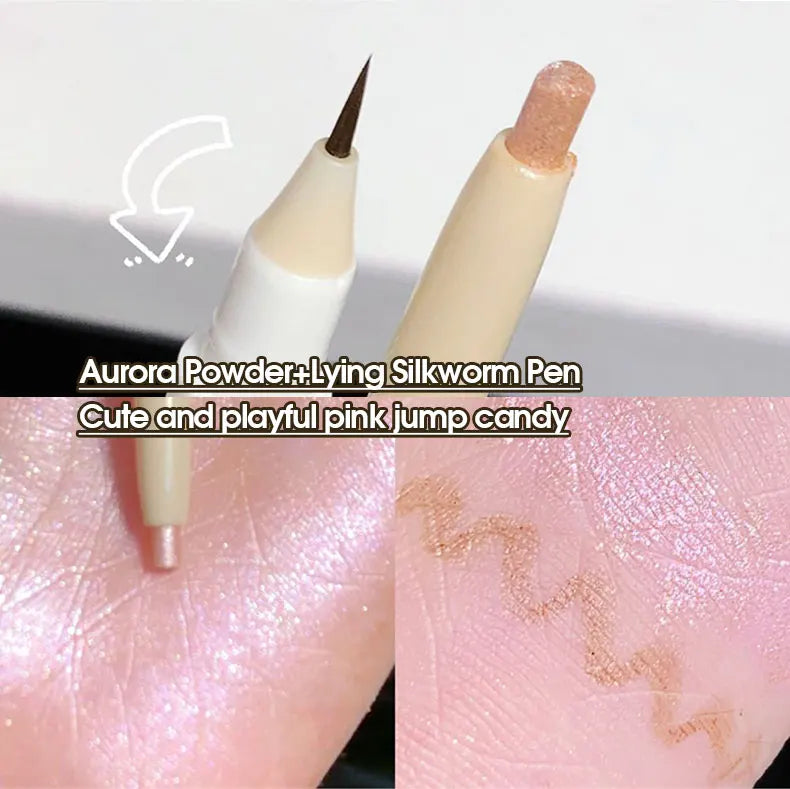 Double head lying Silkworm Pen matte Pearlescent Fine Flash Brightening Shadow Pen Outline pen under eyelid to pen