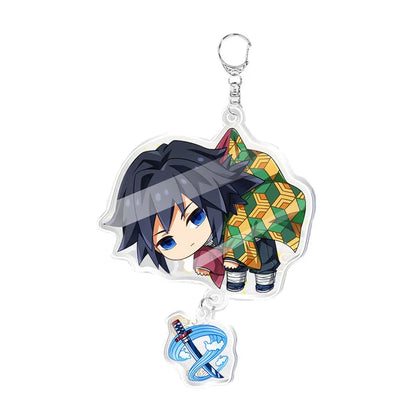 Demon Slayer doll toy Kimetsu No Yaiba Blade of Ghost Keychain Acrylic Pendant Car Key Chain Fans kids Xmas Gift Anime Jewelry
