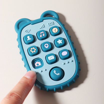 New Baby Teether Mobile Phone Shape Silicone Teether Teething Toy Kids Sensory Educational Toy Baby Gift Set