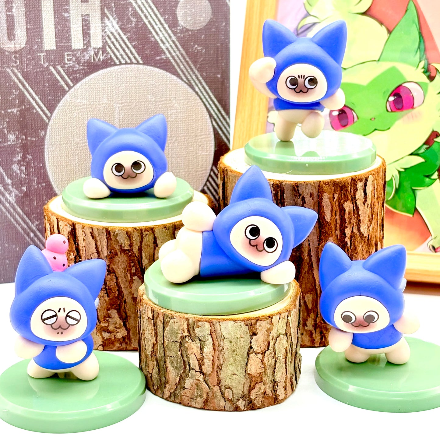 Anime Games Monster Hunter Action Figure Blue Cat Felyne Figurine Model Toy Collect Decorates Gifts 6 Styles