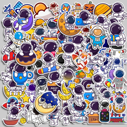 40-240pcs Astronaut Cosmonaut Stickers Cartoon Cute Decals Toy Stationery Guitar Phone Laptop Luggage Car Graffiti Kids Sticker