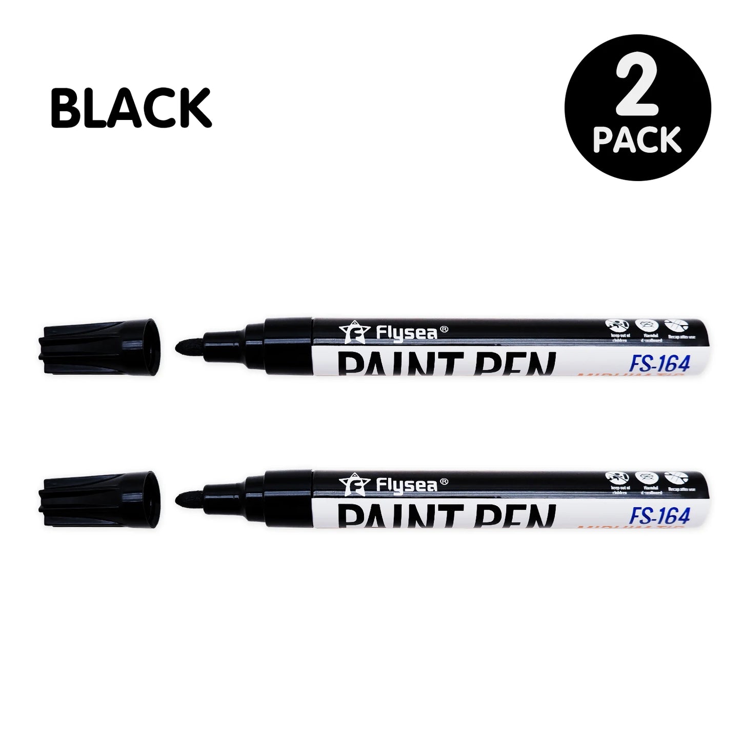 Black/White Oil Based Paint Pens, Permanent Marker for Metal, Wood, Canvas, Fabric, Plastic, Tire, Glass, Waterproof