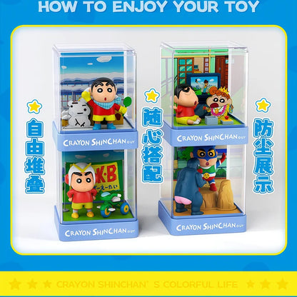 Crayon Shin-Chan Action Kamen‌ Kazama Tōru Bochan Anime Figure Model Doll Colorful Daily Iife Micro Scene Blind Box Toys Gifts