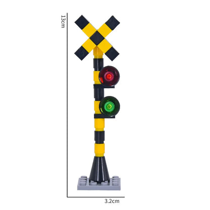 MOC City Train Building Block Train Track Corridor Elevating Rod Pedestrian Crossing Assembly Children's Toy Birthday Gift