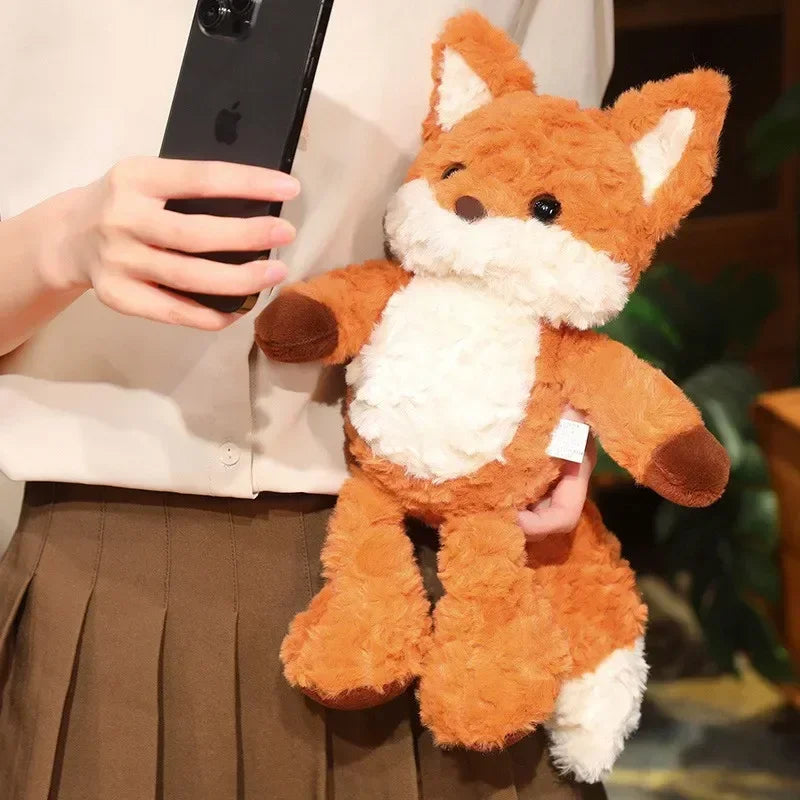 Cute Fluffy Fox Plush Toy Soft Cartoon Orange Foxes Stuffed Doll Baby Appease Children toys