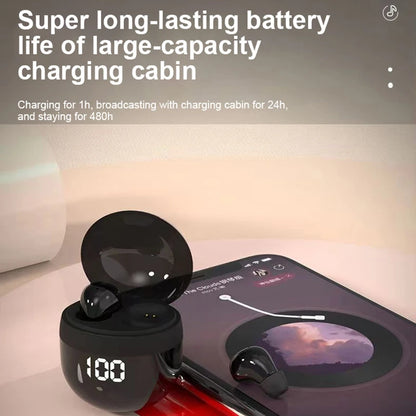 Invisible Headphones TWS Mini Earphones Wireless Bluetooth 5.3 Earbuds with Microphone Noise Reduction In-Ear Headset for Phone