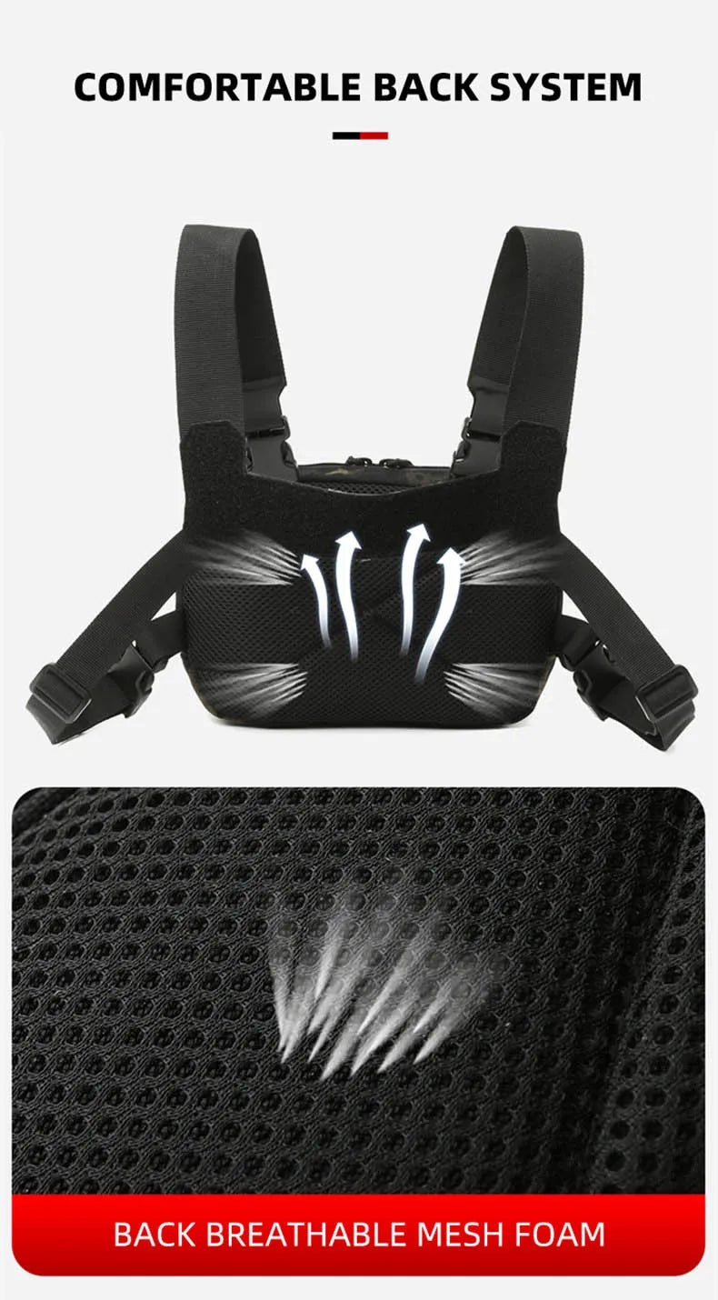 Tactical Chest Vest Bag Backpack Front Rig Pouch Outdoor Camping Cycling Hiking Hunting Climbing Fishing Lure Travel Fanny Pack