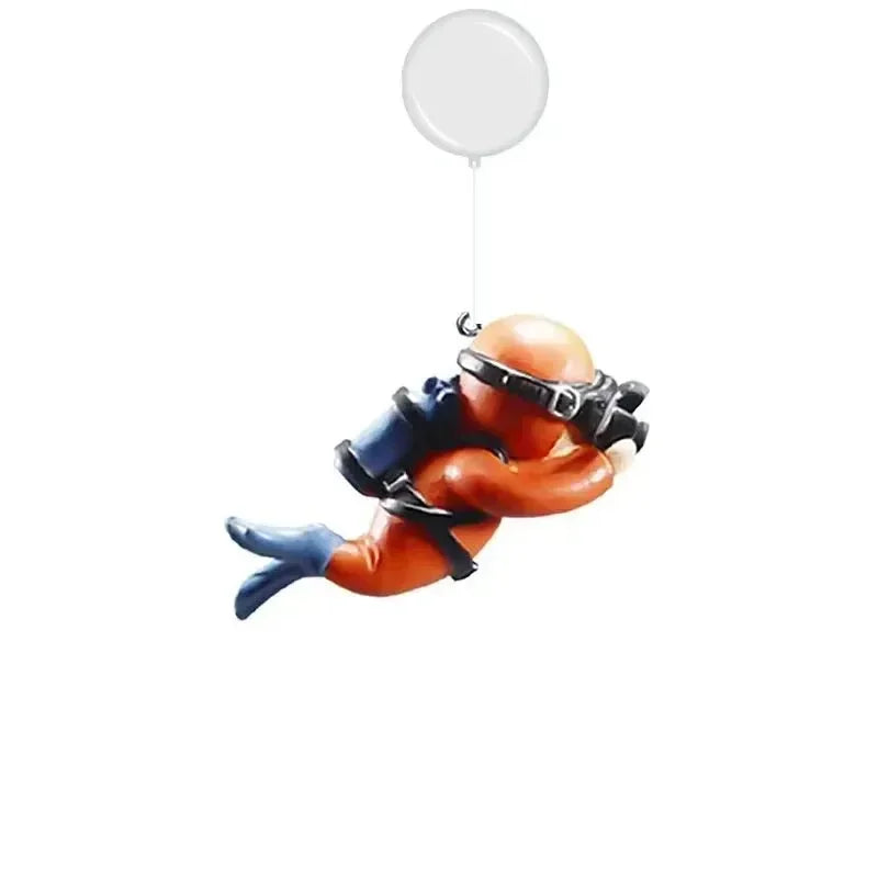 Fish Tank Scenery Ornaments Diver Decor Blue Fatty Diver Ornamental Fish Tank PVC Solid Floating Doll Aquarium Hanger Safe