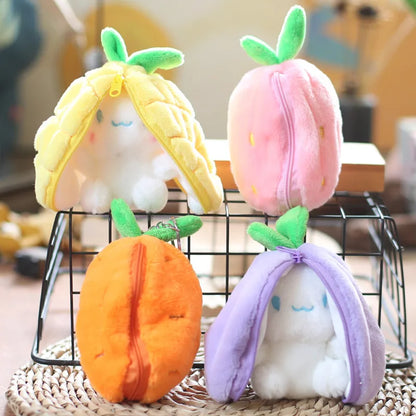Kawaii Fruit Bunny Plush Toy Cute Carrot Strawberry Turn Into Rabbit Plush Toy Kids Birthday Christmas Gift peluches pequenos