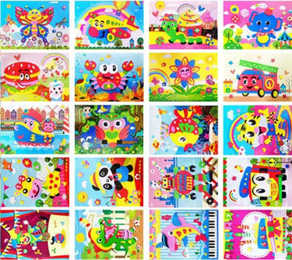 10/20pcs/lot 3D EVA Foam Sticker DIY Cartoon Animal Puzzle for Children Kids Multi-patterns Styles Toys for Children Gift