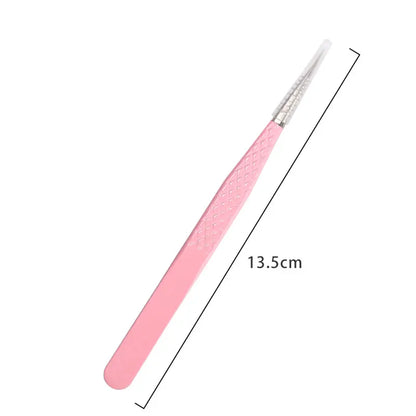 1pcs Fiber Tip Eyelash Extension Tweezers Stainless Steel Eyebrow Clip Lash Lifting High Precise Eyelashes Tweezer Makeup Tool