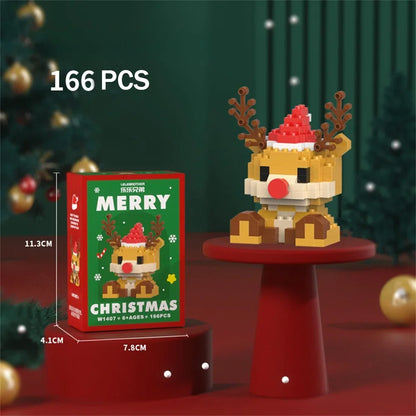 Christmas Gifts Micro Mini Building Blocks - Santa Claus, Christmas Tree, Reindeer, Snowman Train Elements Puzzle Assembling Toy