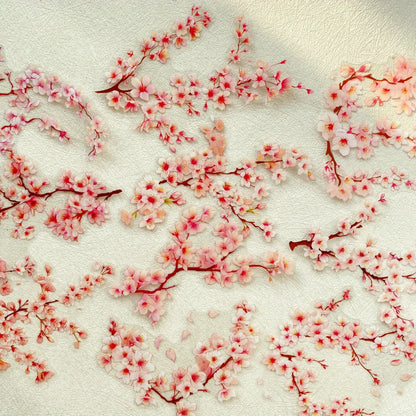 Journamm 20pcs Branches DIY Journal Material PET Stickers Scrapbooking Arts and Crafts Projects Decor Photo Album Collage