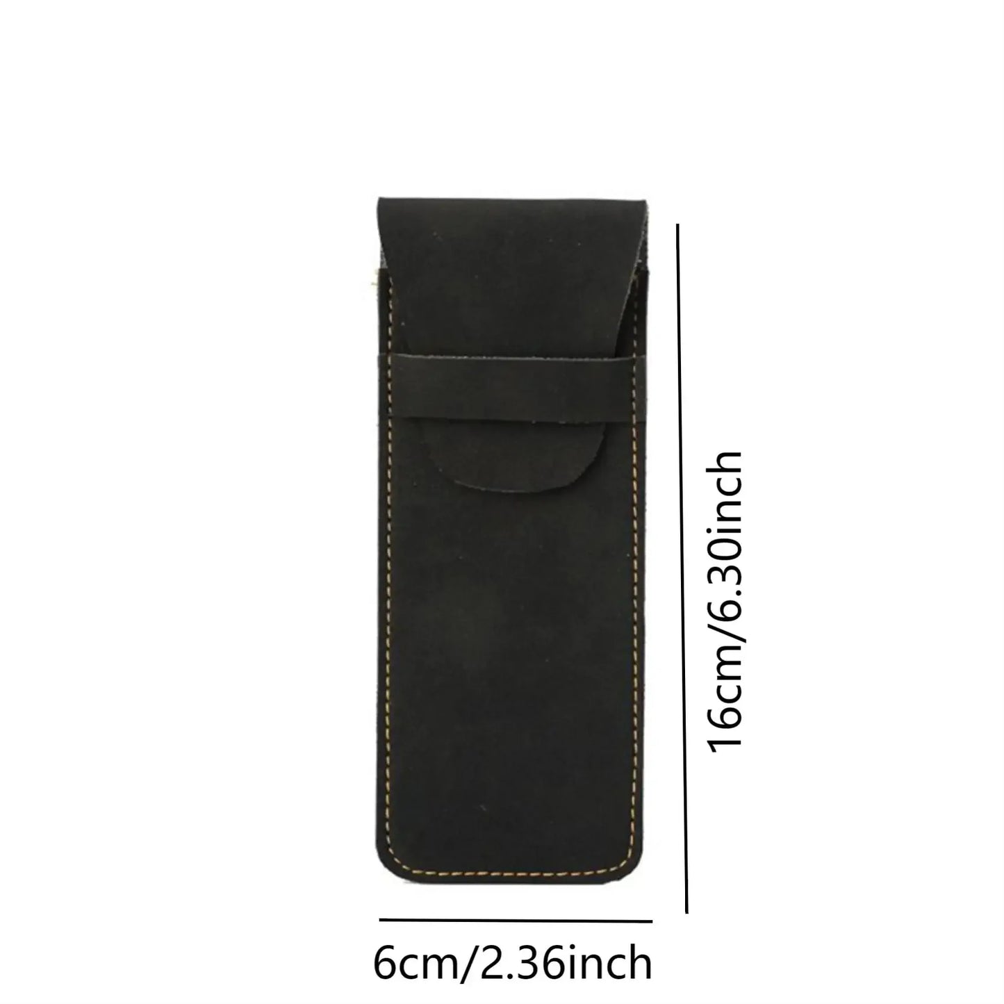 Vintage Frosted PU Leather Flap Pen Case High-end Fountain Pen Protective Sleeve Large Capacity Double Set of Pen Case
