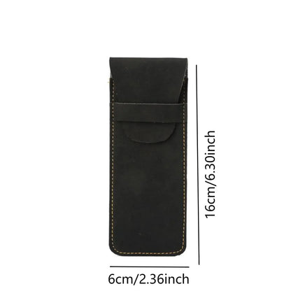 Vintage Frosted PU Leather Flap Pen Case High-end Fountain Pen Protective Sleeve Large Capacity Double Set of Pen Case