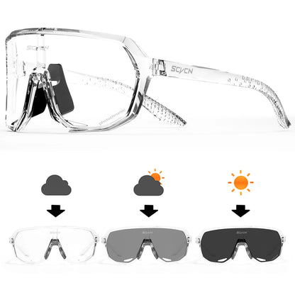 SCVCN Men Cycling Glasses Photochromic Sunglasses Mountain Bike Road Bicycle Eyewear MTB Cycle Goggles Sports UV400 Glasses Hot