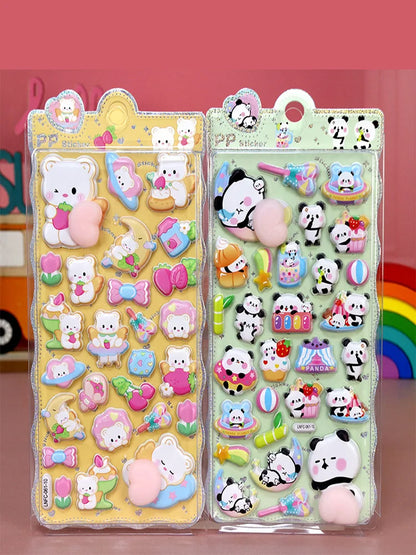 1 Sheet 3D Cute Animal Butt Stickers, Stress Relief Puffy Squishy Sticker for DIY Scrapbook Guitar Phone Case Laptop Decal