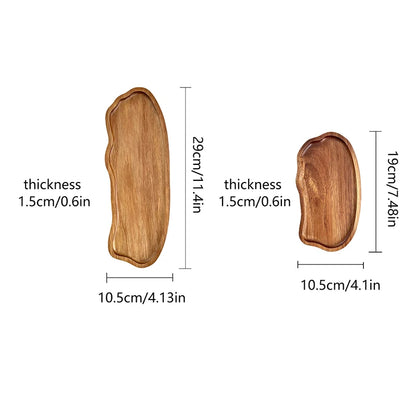 1PC Wooden Serving Trays Oval Wood Tray Platters for Serving Food Dishes Dinner Plates Solid Wood Round Dessert Plate