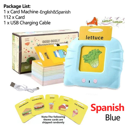 Early Education Flash Card Learning Toys Talking Flashcards for Kids Preschool English Electronic Audio Book Machine Gift