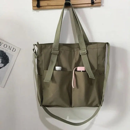 Waterproof nylon bag, large capacity, lightweight, multi-functional women's bag, one-shoulder crossbody bag, student class tutor