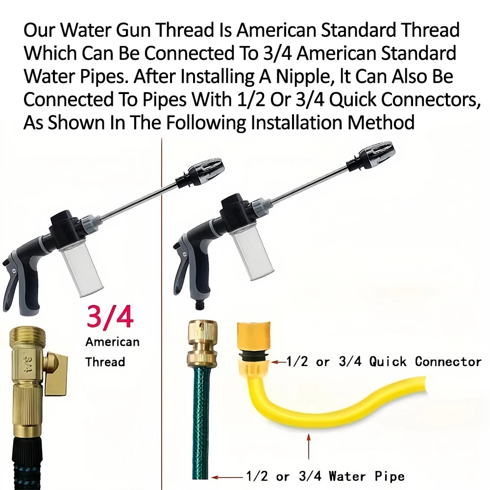 1 Pack High Pressure Spray Water Gun Garden Watering Hose Nozzle Sprinkler Car Washing Gun Car Cleaning Washing Tools