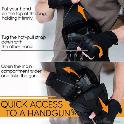 New Tactical Chest Bag Pistol Holster Concealed Gun Carry Pouch Crossbody EDC Pack Convertible Backpack For Hunting Camping