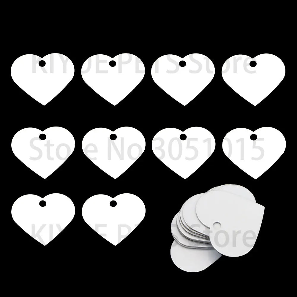 20Pcs Wholesale Personalized Pet ID Nameplate  Heat Transfer Aluminum Blank Hang Tag Customized Key Ring Accessories Pendant