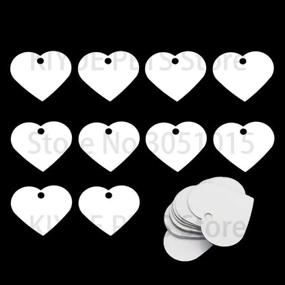 20Pcs Wholesale Personalized Pet ID Nameplate  Heat Transfer Aluminum Blank Hang Tag Customized Key Ring Accessories Pendant