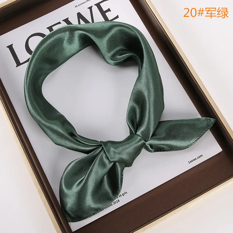 New Solid 60x60cm Square Scarf Single Imitation Silk Bright Light And Satin Performance Scarves Party Gift