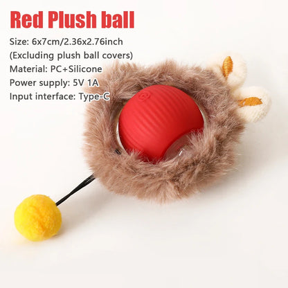 Smart Cat Toys Automatic Rolling Ball Fake Tail Rechargeable Electric Pet Interactive Toy Cat Training Imitate Mouse Tail