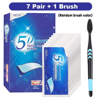5D White Teeth Whitening Strip Whitening Gel Whiter Strip Removing Smoking Coffee Stain Effective Home Use Tooth Whitening Kit