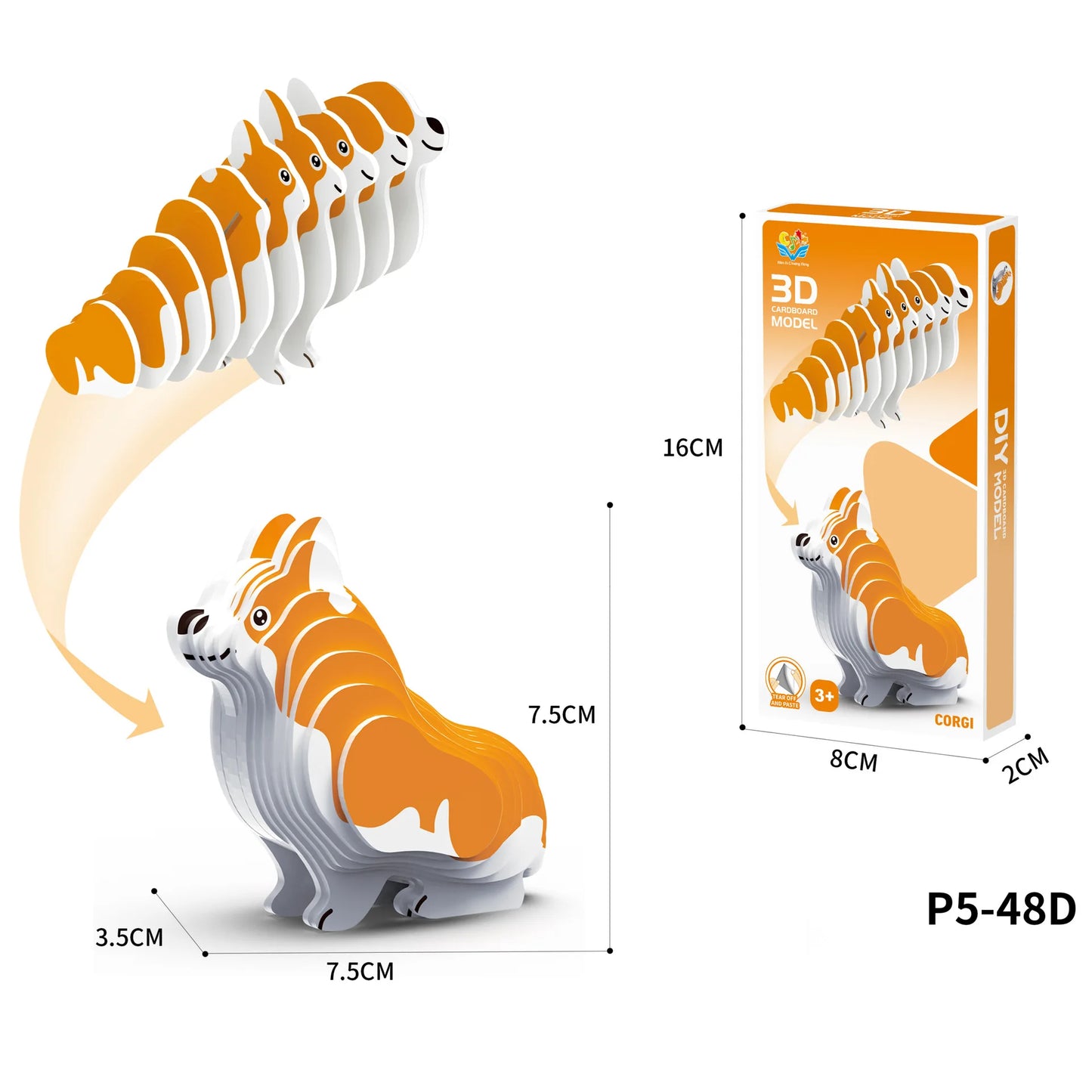 Children's Cartoon Dinosaurs 3D Three-dimensional Puzzle Toys DIY Puzzle Creative Paper Animal Model Assembly  baby toys