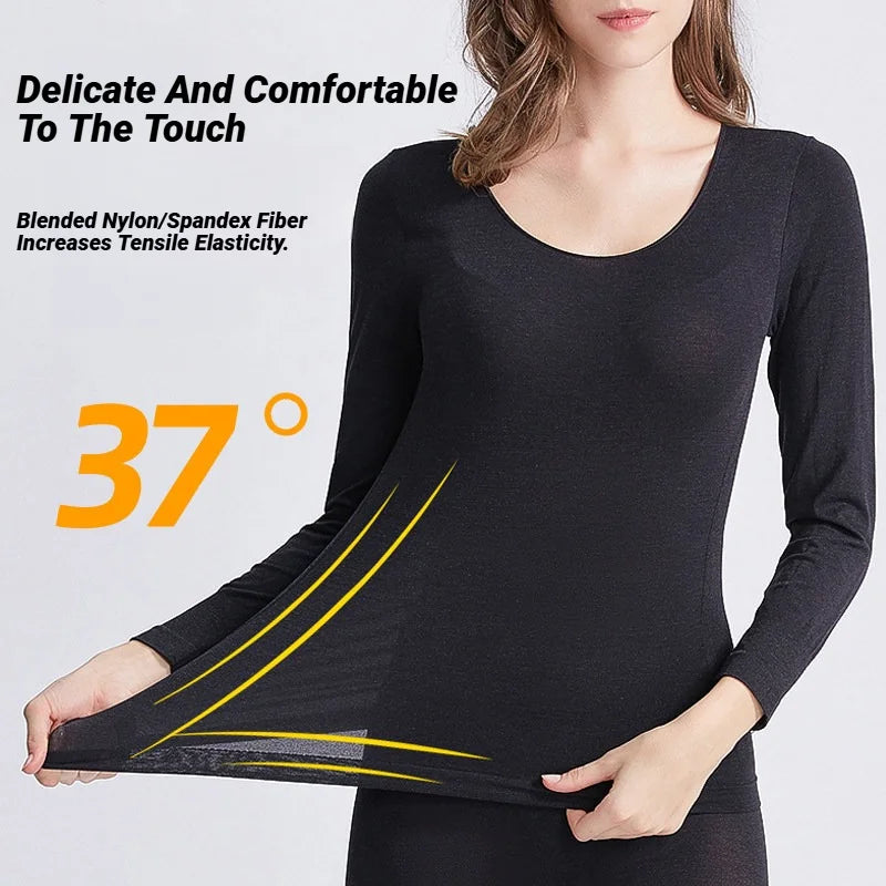 Warm Thermal Underwear Sexy Ladies Intimates Long Johns Women Shaped Sets Female Middle Collar Shaping Clothes Set Winter