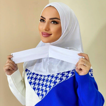 New Instant Jersey Hijab Undercap Hijabs for Woman Muslim Women Hijab Cap Full Cover Snap Fastener Head Wraps Scarf Islam Turban