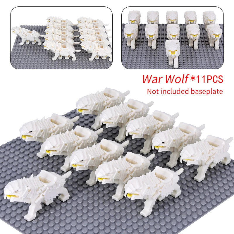 Medieval Military Sets Cavalry Figures War Horse Animals Building Blocks Parts Knight Weapons Accessories Toys for kids gifts