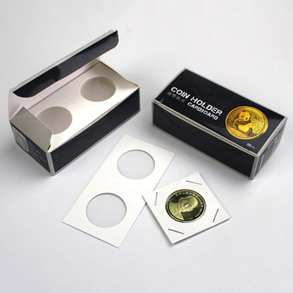 1 Set Coin Storage Stamp Holder Square Cardboard Case Coin Album Collection Coin Holders Flip Clip Coin Capsules Cover Storage