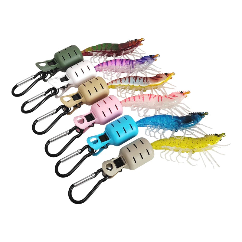 L+M Size Squid Jig Protector Set Octopus Egi Hook Cover Cuttlefish Umbrella Lure Cap Wood Shrimp Bait Tackle with Carabiner