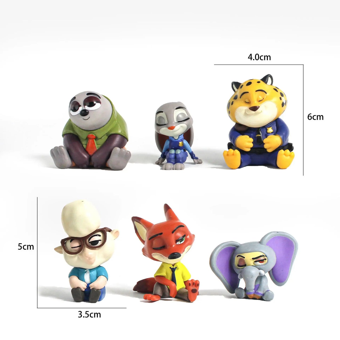 6pcs/set Zootopia Zootropolis Judy Hopps Nick Wilde Cartoon Movie Action Figure Toys Collection Model Cute Doll Gift Decoration