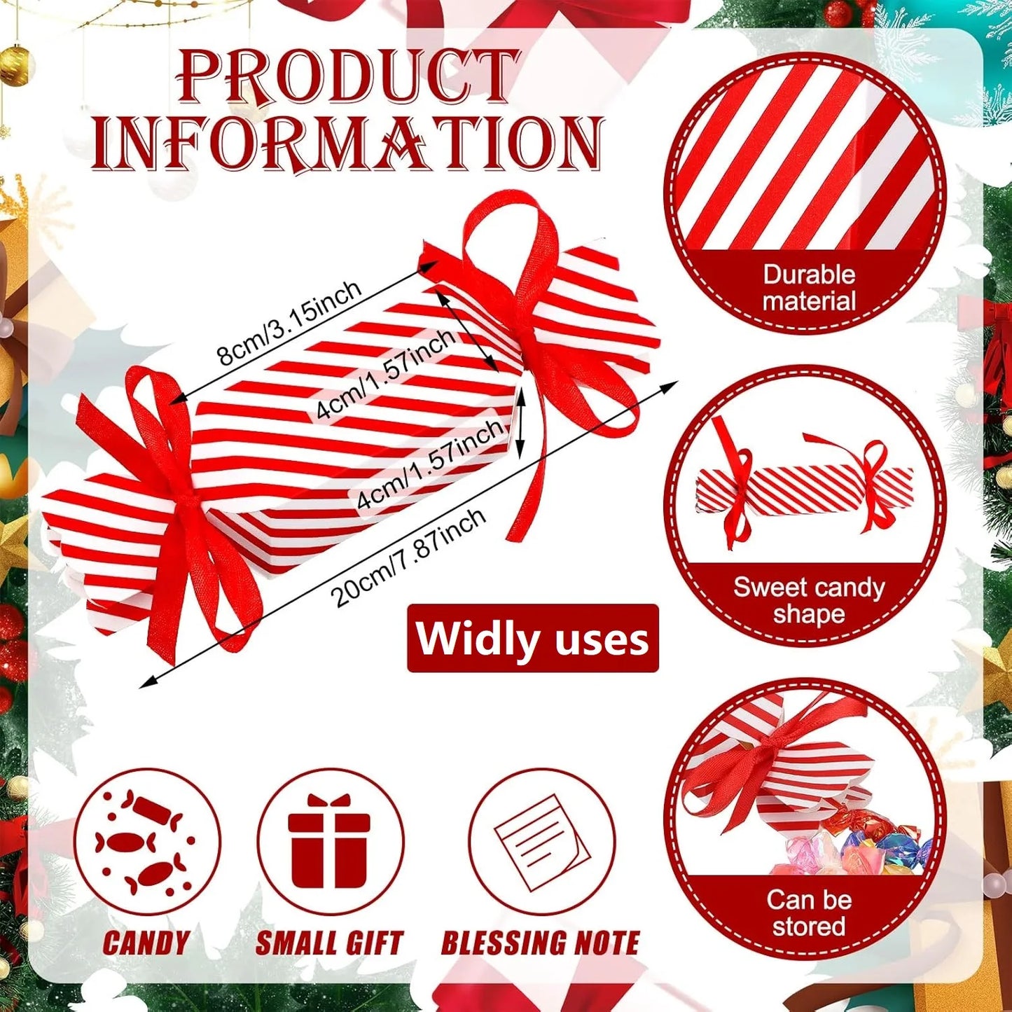 Candy Box For Christmas With Ribbons DIY Sweets Chocolate Biscuit Cookies Decoration Party Gift Xmas Wedding Paper Package Boxes