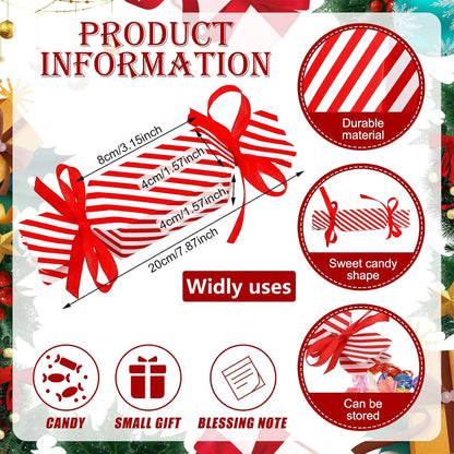 Candy Box For Christmas With Ribbons DIY Sweets Chocolate Biscuit Cookies Decoration Party Gift Xmas Wedding Paper Package Boxes