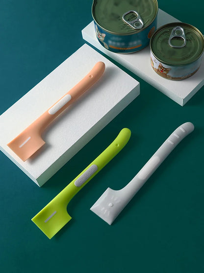 Pet Food Can Spoon And Lid, Cute Long Handle Spoon, Suitable For Wet Food, Canned Food, Snacks, Easy To Clean, Cats And Dogs