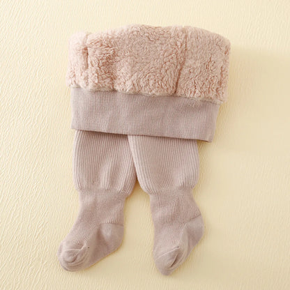 Winter Infant Baby Girls Polar Fleece Lining Stripes Leggings Plus Thick Warmth Cotton Tights Toddler Kids Keep Warm Pantyhose