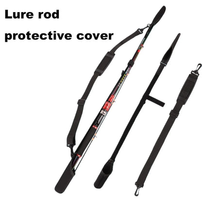 Adjustable Fishing Rod Storage Bag Black Portable Fishing Rod Shoulder Belt Fishing Rod Belt Protector Reel Fishing Accessories