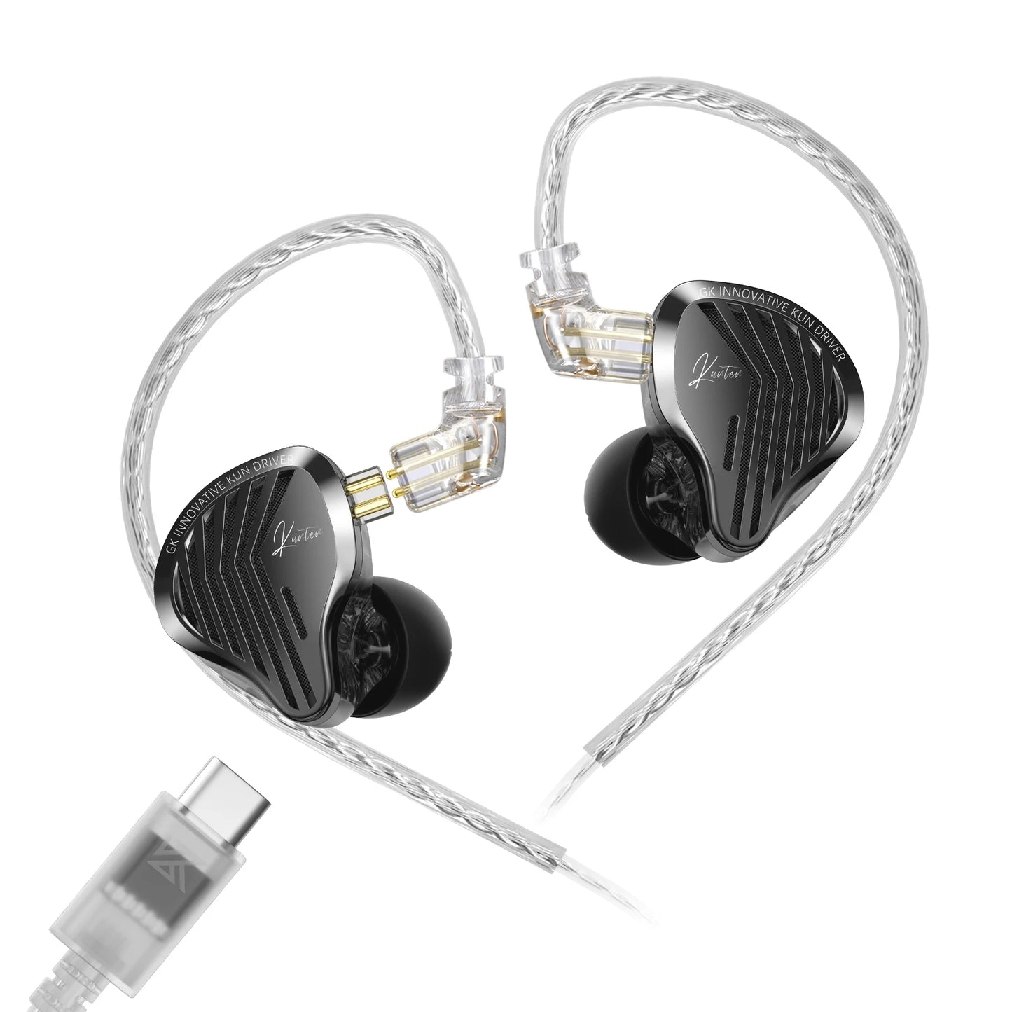 GK KUNTEN Earphones New Generation Dynamic Driver Unite Headests Hifi Music Earbuds DJ Headphones