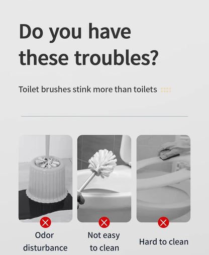 WORTHBUY Long Handle Plastic Toilet Brush With Drain Base Punch-Free Wall Mounted WC Toilet Cleaning Brush Bathroom Accessories