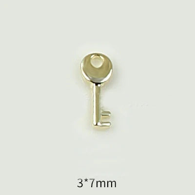 20pcs Alloy Key Lock Shape Nail Art Charm 3D Gold/Silver Iron Sheets Love Key Lock Nail Decor Parts DIY Luxury Nail Parts