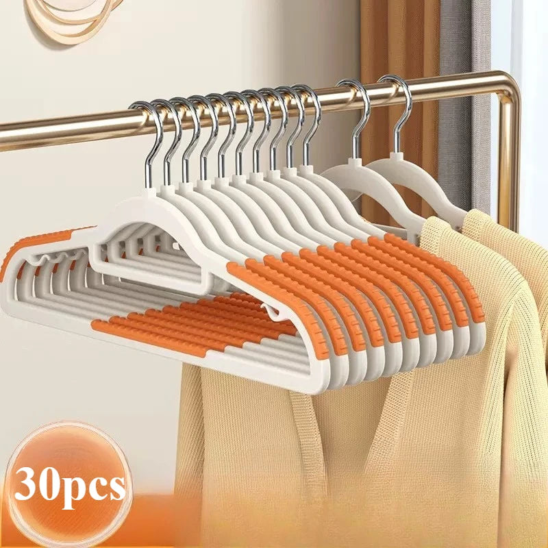 30Pcs Set of Non-slip Hangers Sturdy and Durable Rotating Hook Hangers Laundry Bathroom & Bedroom Clothes Hangers Organization