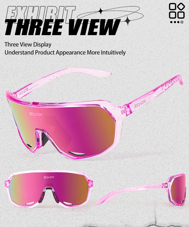 SCVCN Cycling Glasses Outdoor Sports Bicycle Sunglasses UV400 Running Eyewear Men MTB Cycling Sunglasses Road Bike Glasses