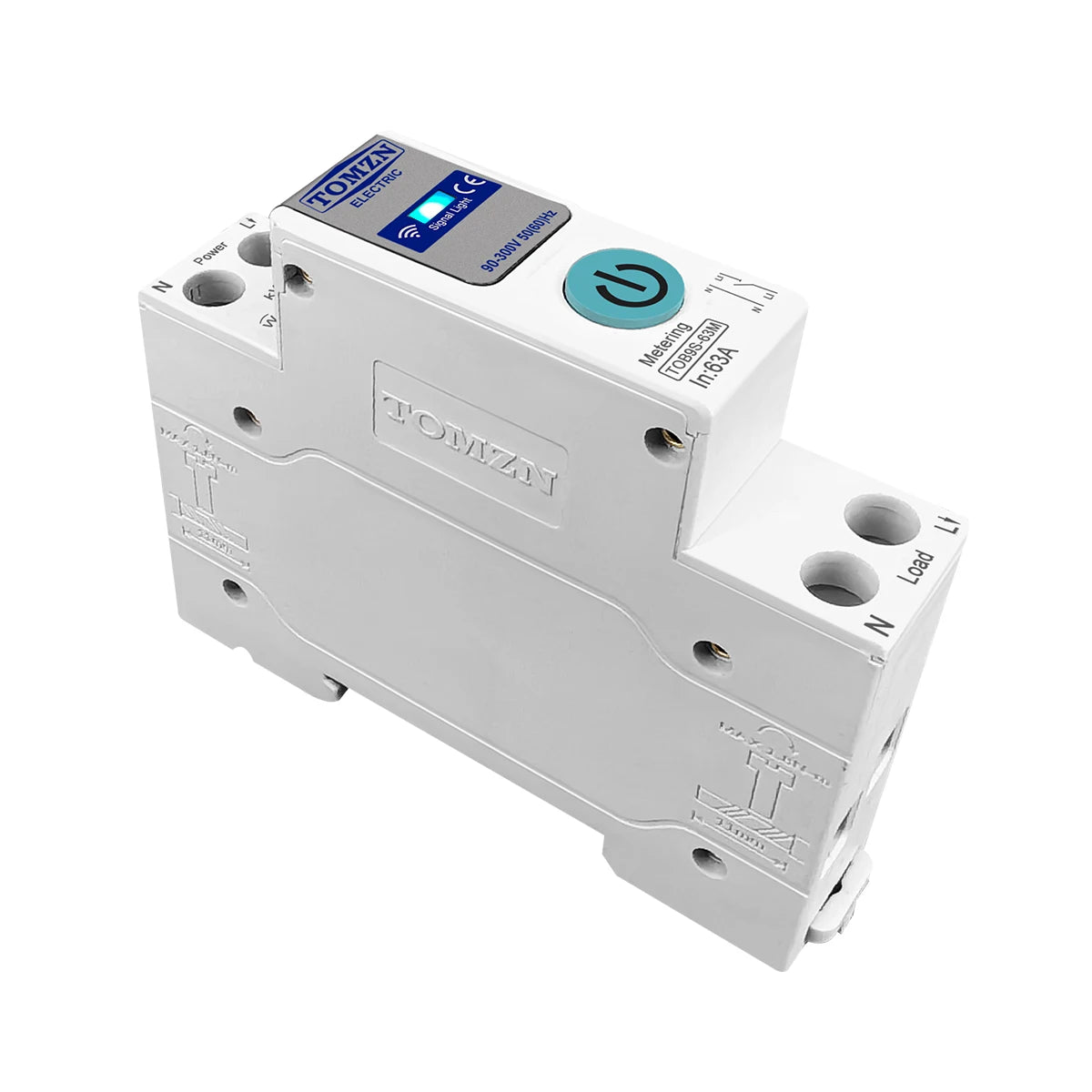 TUYA smartlife 63A TOMZN 1P+N WIFI Smart Switch Energy Meter Kwh Metering Monitoring Circuit Breaker Timer Relay MCB