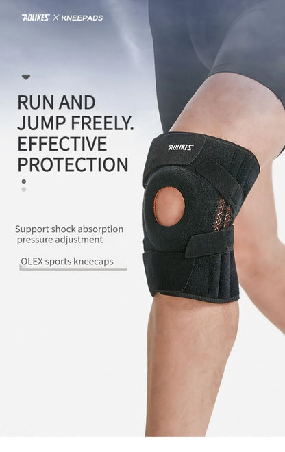 AOLIKES 1PCS NEW Knee Brace with Side Stabilizers & Patella Gel Pads,Knee Support for Cycling,Running,Climbing